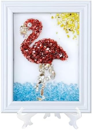 CIYOJA Sea Glass Stained Glass Kit – Flame Bird Resin Art Mosaic Kit for Adults, DIY Craft with Crushed Seaglass, Vibrant Bird Artwork for Home Déco Beginners & Creative Art Projects by CIYOJA