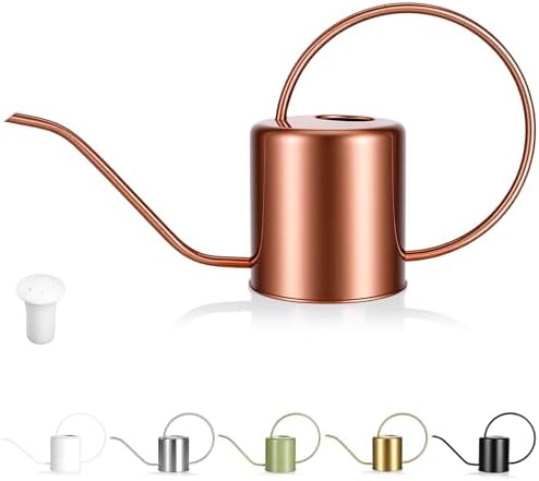 Plant Watering Can, 50 oz / 1500 ml Stainless Steel Metal - Modern Decorative with Long Spout for Indoor Potted Plants, Bonsai, Garden Flowers, Copper by Unknown