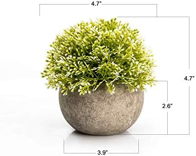 Velener White Mini Artificial Plant Topiary Ball Pot Set- Magnolia Flowers Cottagecore Decor Indoor Plant Shelf Home Office Small Desk Decorations Green Room Accessories Bathroom Kitchen Counter Aloe - Image 4