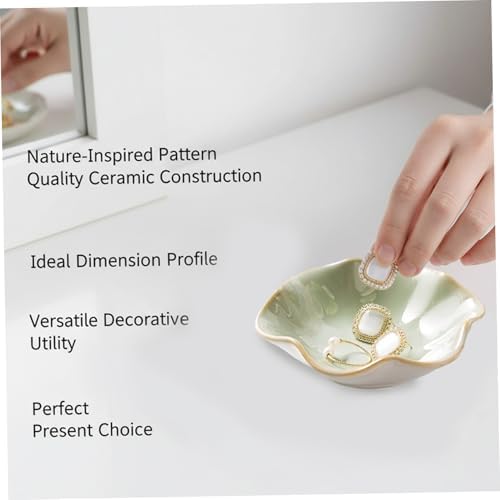 Jewelry Dish Tray - Ceramic Trinket Tray, Ring Holder, Key Bowl for Bedroom, Bathroom, Minimalist Home Decor (Light Green), Uso en casa - Image 4