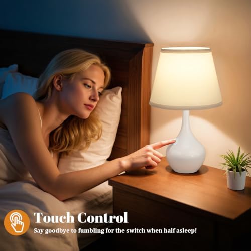 16.1" Touch Table Lamp for Nightstand, 3 Way Dimmable Small Bedroom Lamp - Image 3