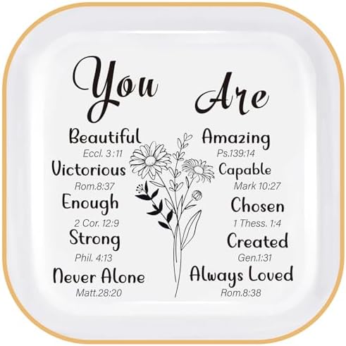 PUDDING CABIN Christian Gifts for Women Religious Scripture Jewelry Dish Bible Verse Tray by PUDDINGCABIN