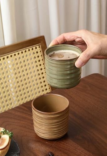 Japanese retro ceramic teacups, coffee cups, and water cups, suitable for restaurants, homes, and offices, green. - Image 5
