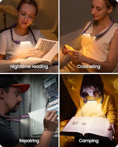 Glocusent Bendable Neck Light, 100 Hours Reading Light for Book Lover Gifts - Image 7