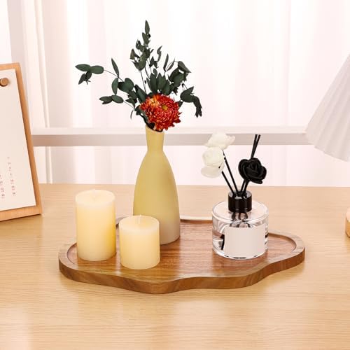 Small Decorative Tray Wood Decorative Serving Tray for Candles Perfume, Cloud Wooden Jewelry Tray Trinket Dish, Wooden Trays for Coffee Table Home Decor - Image 4