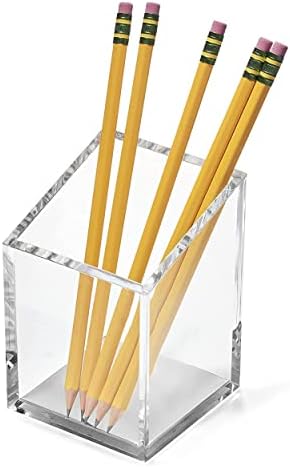 OfficeGoods Acrylic Pen and Pencil Holder, Silver - Image 4