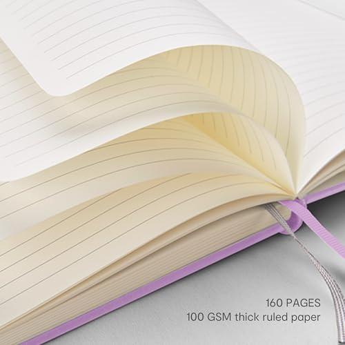 &And Per Se Lined Hardcover Notebook – A5 5.7"x8" College Ruled, 160 Pages, 100gsm Thick Paper – Aesthetic Journal for Women, Gift-Ready Planner, Everyday Writing Notebook (Lavender) - Image 5