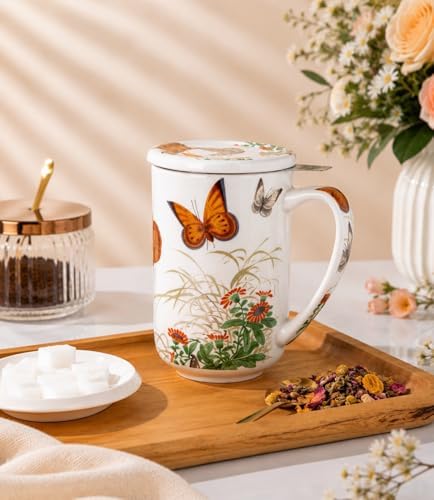 AmorArc Tea Cup With Infuser and Lid, 18oz Loose Leaf Tea Mug With Steeper - Image 4