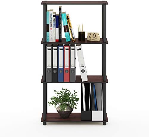 Furinno Turn-N-Tube Toolless 4-Tier Storage Shelves, Dark Cherry - Image 5