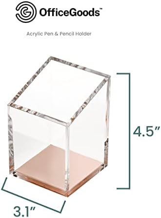 OfficeGoods Acrylic Pen and Pencil Holder, Rose Gold - Image 2