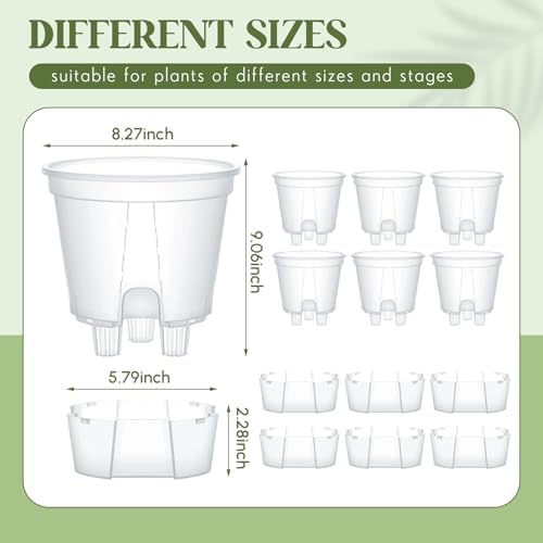 Wonderjune Self Watering Planter, 8.27'', Clear, 6 Pcs - Image 2