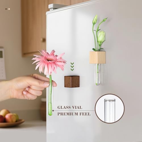 Magnetic Test Tube Flower Vases for Refrigerator, Set of 2 - Image 4