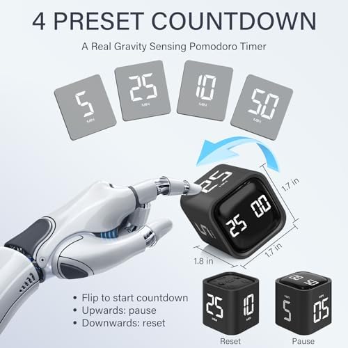 Rotating Productivity Timer 5/25/10/50, Desk Flip Timer, ADHD Tool - Image 2