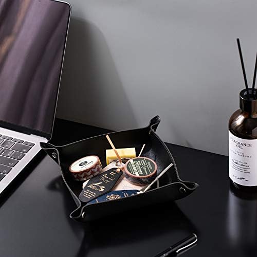 Leather Jewelry Valet Tray for Women and Man (2PCs Black-B) - Image 4