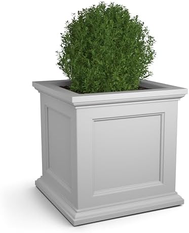 Mayne Fairfield 28in Square Planter, White by Mayne