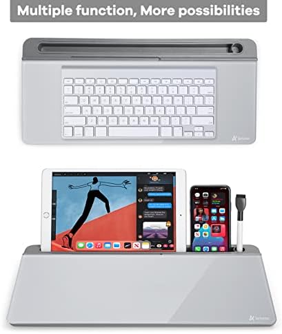 Varhomax Glass Desk Whiteboard with Storage, Desktop Organizer to-do List Memo Notepad Dry Erase White Board for Home Office and School Supplies (GrayBoard) - Image 5