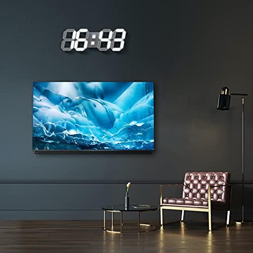 15" 3D LED Digital Wall Clock, Large Decor Wall Clock, White - Image 5