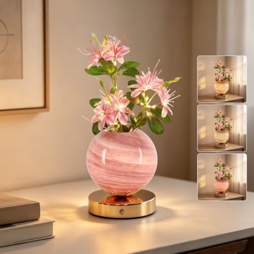 VEEKI Pink Jasmine Flower Lamp, Rechargeable Cordless LED Floral Table Lamp by VEEKINavigation