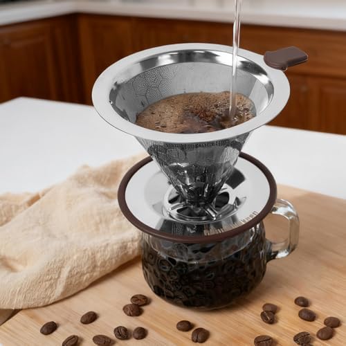 Pour Over Coffee Maker, Reusable Stainless Steel Filter - Image 5
