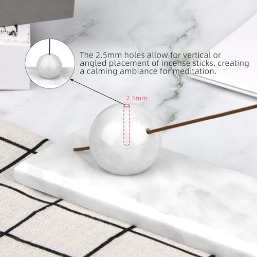 Natural Marble Incense Holder Tray (Grey White) - Image 4
