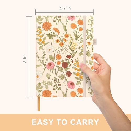 &And Per Se Dotted Journal Notebook, A5 Hardcover Aesthetic Dotted Notebook – 160 Pages 100gsm Thick Dot Grid Paper, 3 Sticker Sheets – Gift-Ready Journaling Kit for Women (Wild Flowers) - Image 2
