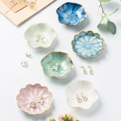 Lotus Leaf Ceramic Jewelry Ring Dish for Women (Lotus leaf green) - Image 3