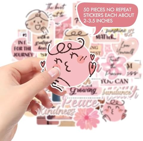 Pink Vision Board Supplies - 50 Pcs Travel Scrapbook Stickers - Image 3