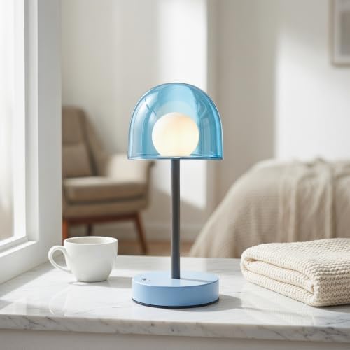 Cordless Table Lamp, Rechargeable Battery Operated Touch Control, Sky Blue by PAFEE
