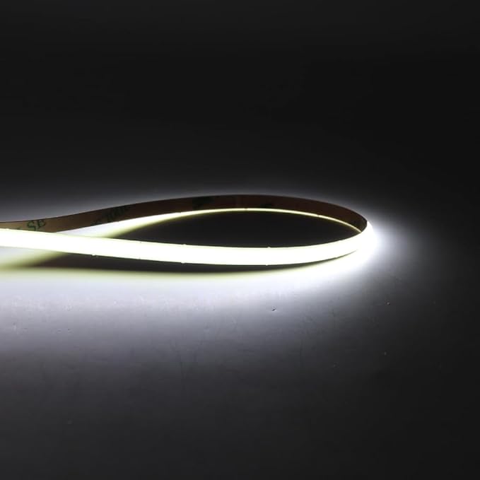 5mm Ultra Thin COB LED Strip DC 24V, Cold White 6000K, RA>90 High CRI LED Tape Light, Cuttable Flexible, 16.4FT Super Bright, IP30 for Christmas Indoor House Kitchen Room Decor