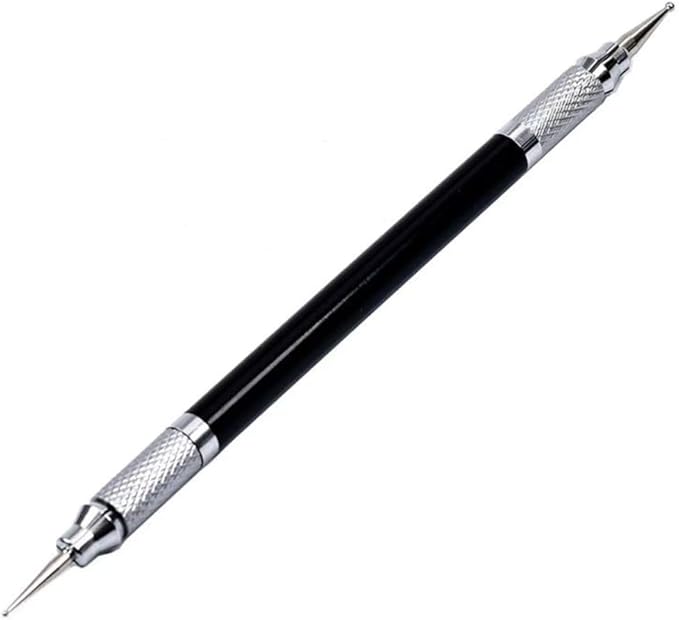 citian Dual Tipped Leather Craft Stylus with 8 Replaceable Ballpoint Heads (0.6-3mm), for Embossing, Carving & Modeling, Spoon & Pen Ends