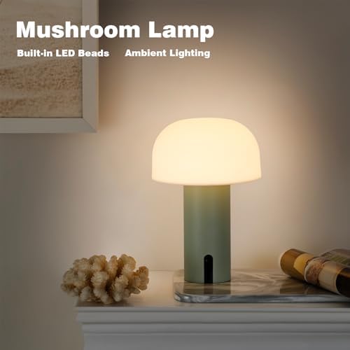 Mushroom Table Lamp, Cordless Rechargeable Touch Light, Waterproof - Image 6