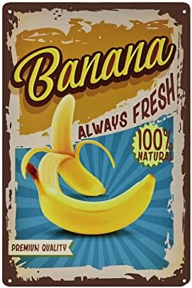 Vintage Banana Tin Sign - Fruit Metal sign - Retro Decorative Sign Wall Decor Home Decor by TREEPERI