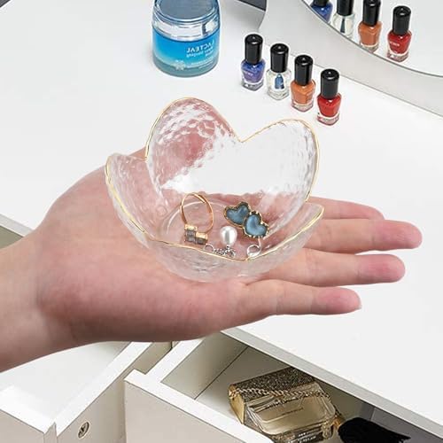 2Pcs Flower Glass Jewelry Trays, Mini Aesthetic Ring Dish Holders - Image 4