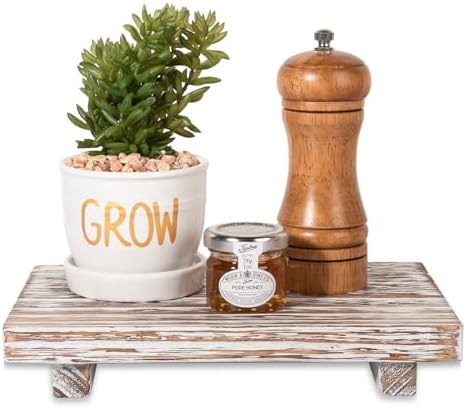 Wood Bathroom Tray Farmhouse Decor Kitchen Soap Holder, 9"x6" Retrowhite - Image 2