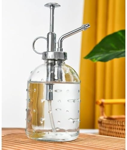Retro Glass Plant Mister Bottle,Vintage Plant Spritzer Spray Bottle for Succulents,Indoor Watering Can with Detachable Nozzle(Silver 350ml) - Image 3