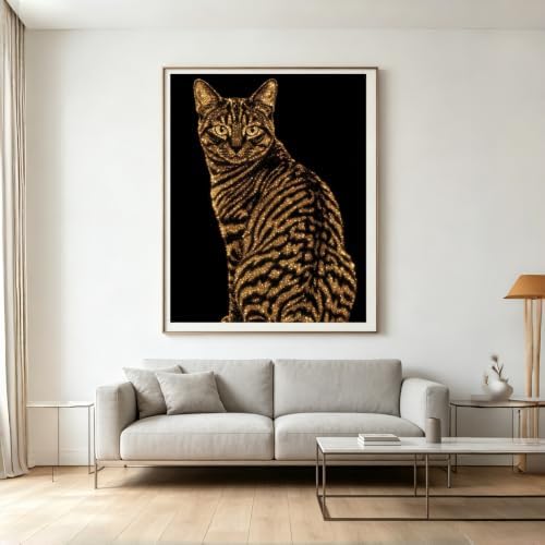 BYGFHLYW Cat 5D Diamond Painting Kit, Diamond Art for Adults12x16In - Image 2