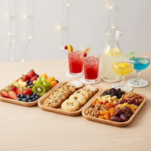 Serving Wooden Tray Salad Plates for Fruit Cookie Platter,7.87*5.12 inch - Image 7