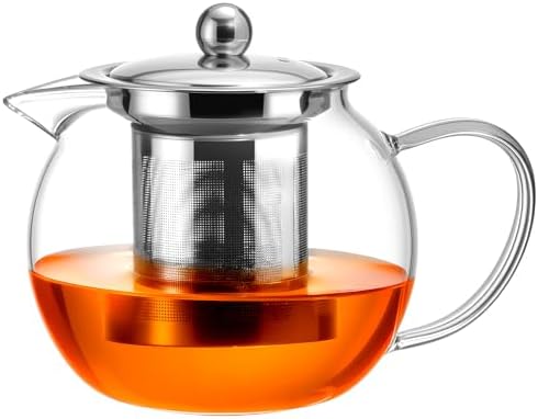 Baalaka Glass Teapot with Infuser, Clear Tea Pot for Stove, 22 oz/650 ml by Baalaka