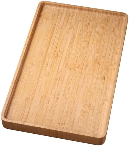 VERTORGAN Bamboo Serving Tray,15.8x9.8 Inch Trays,Home Decor(Natural) by VERTORGAN