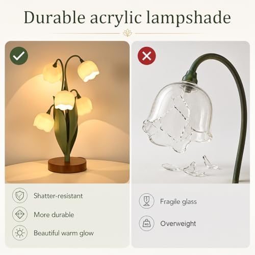Flower Table Lamp for Bedroom, LED Cute Reading Light - Image 4