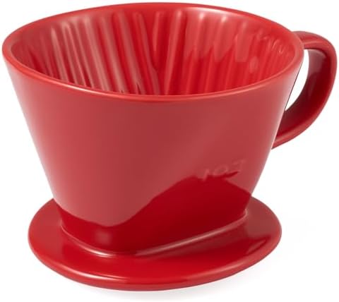 Pour Over Coffee Dripper, Ceramic Pour Over Coffee Maker, Red by Unknown
