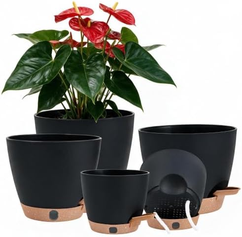 Self Watering Pots for Inoor/ Ourdoor Plants 5/5.5/6/6.5/7" Flower Pot by Montresor