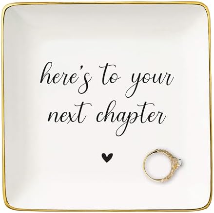 NZY Best Friends Jewelry Dish,Friendship Gift for Bestie, Birthday Christmas Bridesmaid Gift, Trinket Dish for Rings Earrings Necklace, Decorative Keepsake Plate-Ceramic Ring Holder Tray by NZY