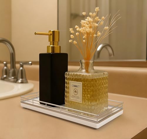 Bathroom Vanity Tray for Countertop, 12" x 6" Oak Wood Toilet Tank Tray - Image 2