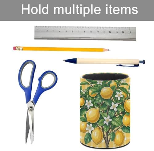 PU Leather Round Pencil Holder Lemon Pen Holder - Image 5
