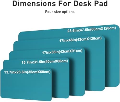 Aothia Faux Leather Desk Mat – Large Mouse Pad, Non-Slip PU Leather Blotter, Waterproof Writing Surface for Office and Home (Turquoise, 47.2" x 23.6") - Image 5