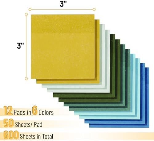 Mr. Pen- Sticky Notes, 3"x3", 12 Pads, 600 Sheets, Natural Vintage - Image 2