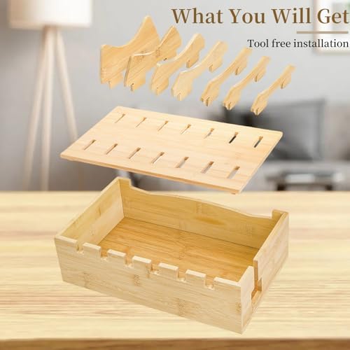 WRINGKIT Bamboo Charging Station for Multiple Devices, Hold 6 Devices - Image 6