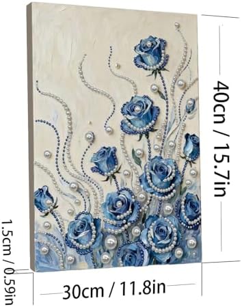 LQCrafK DIY Pearl Art Painting Handcraft Kit for Adults Beginners, Creative Design, Healing Stress-Relieving Home Wall Decoration, with Framed Painting and Tools-Blue Rose - Image 7