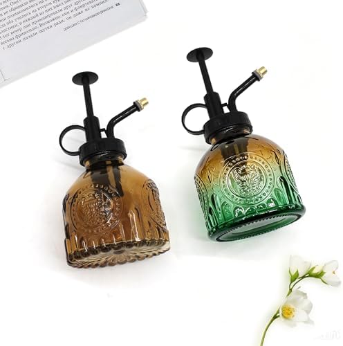 Glass Plant Mister Spray Bottle, 200ML Vintage Plant Spritzer, Succulent Watering Bottle Glass with Top Pump, Small Plants Sprayer Watering Can for Indoor Outdoor House(All Brown) - Image 6